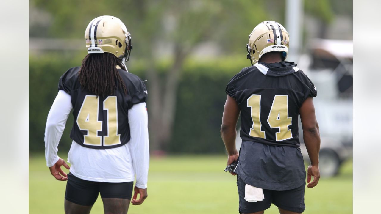 New Orleans Saints fullback Adam Prentice (46) warms up before an