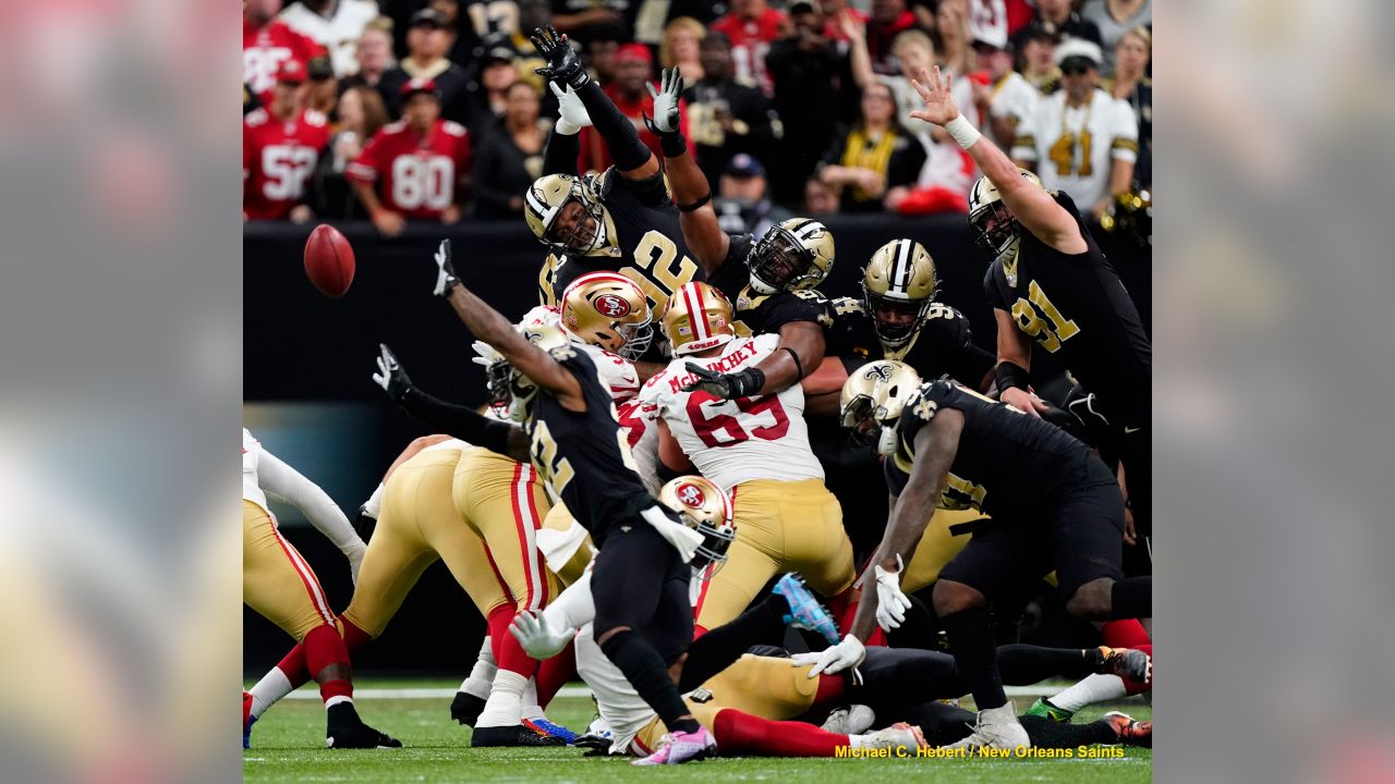 New Orleans Saints vs. San Francisco 49ers. Fans support on NFL