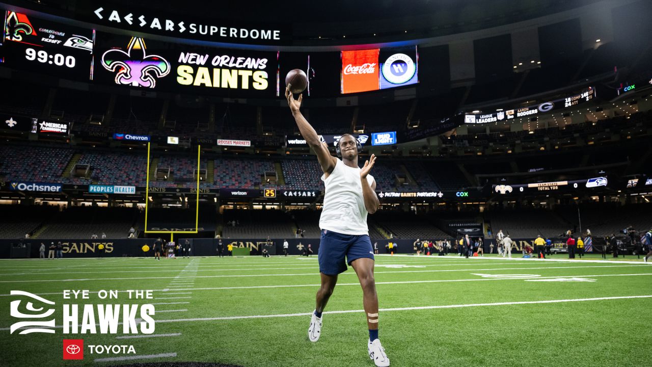 Teez Tabor is mic'd up in Mercedes-Benz Stadium