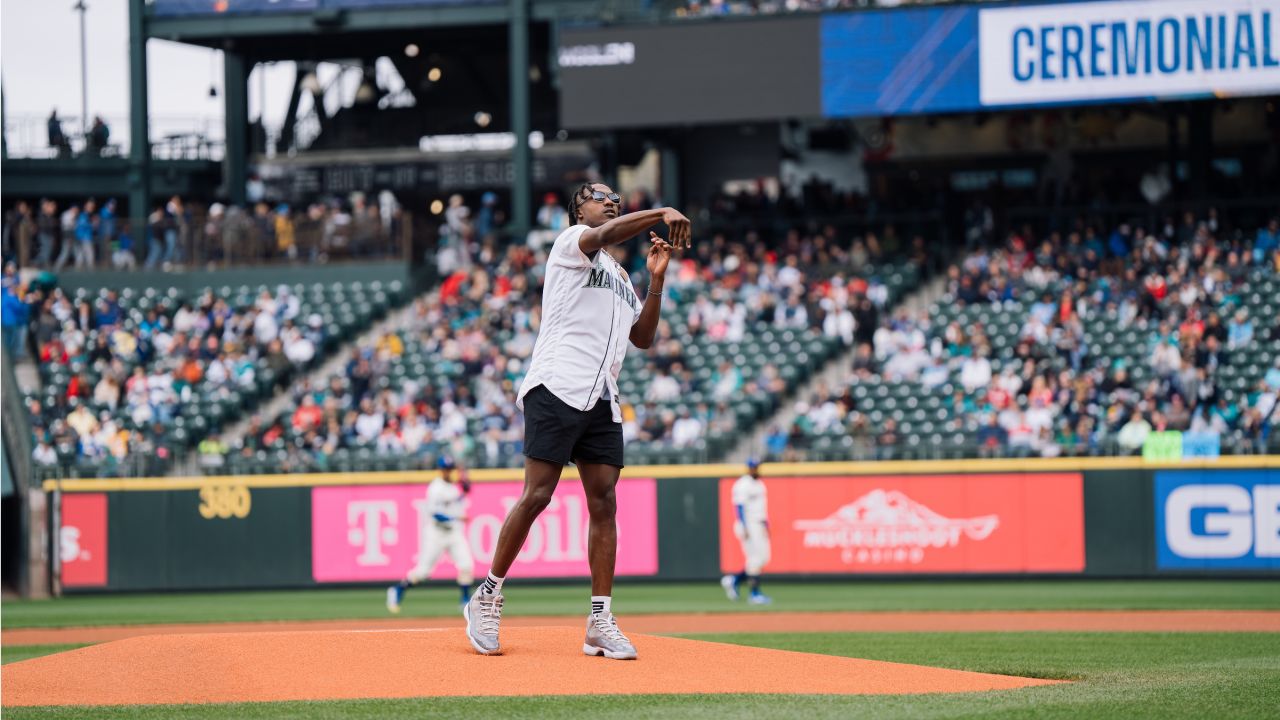 PHOTOS: Tariq Woolen Throws Out The Ceremonial First Pitch At