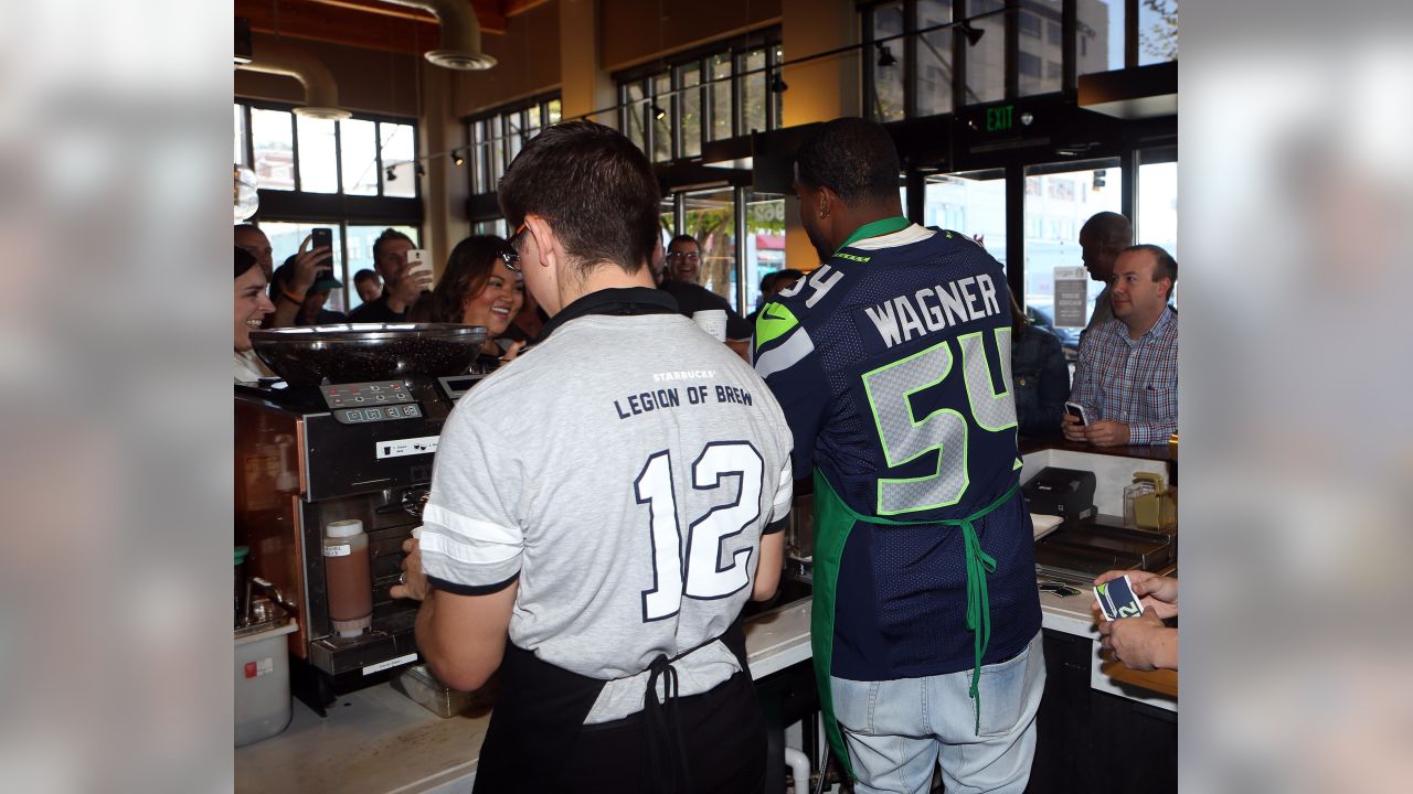 Seahawks Linebacker Bobby Wagner Serves as Starbucks Guest Barista