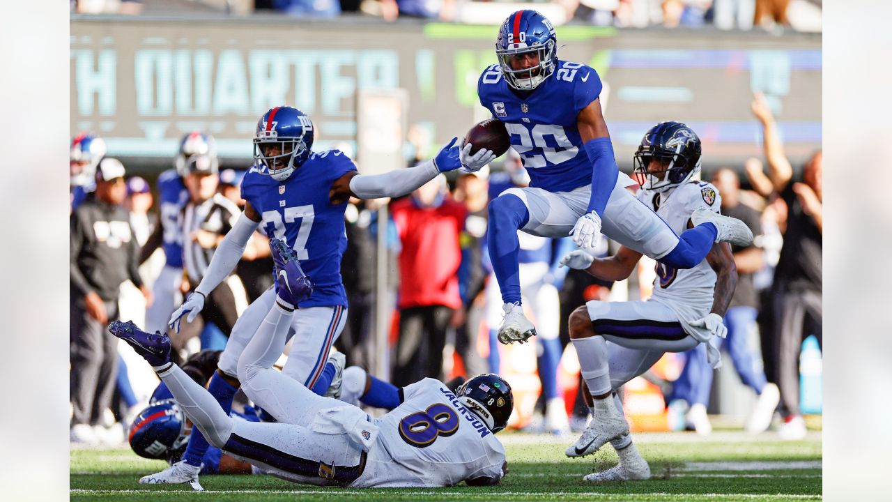 Chicago Bears cornerback Lamar Jackson (23) runs off the field after an NFL  football game against the New York Giants on Sunday, Oct. 2, 2022, in East  Rutherford, N.J. (AP Photo/Adam Hunger