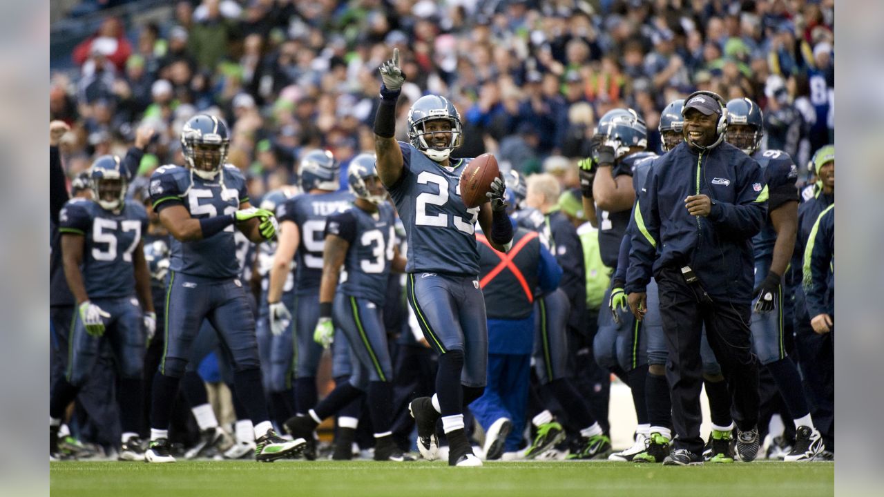 Seattle Seahawks' Marcus Trufant before the NFL preseason football game  against Green Bay Packers Saturday, Aug. 21, 2010, in Seattle. (AP  Photo/John Froschauer Stock Photo - Alamy