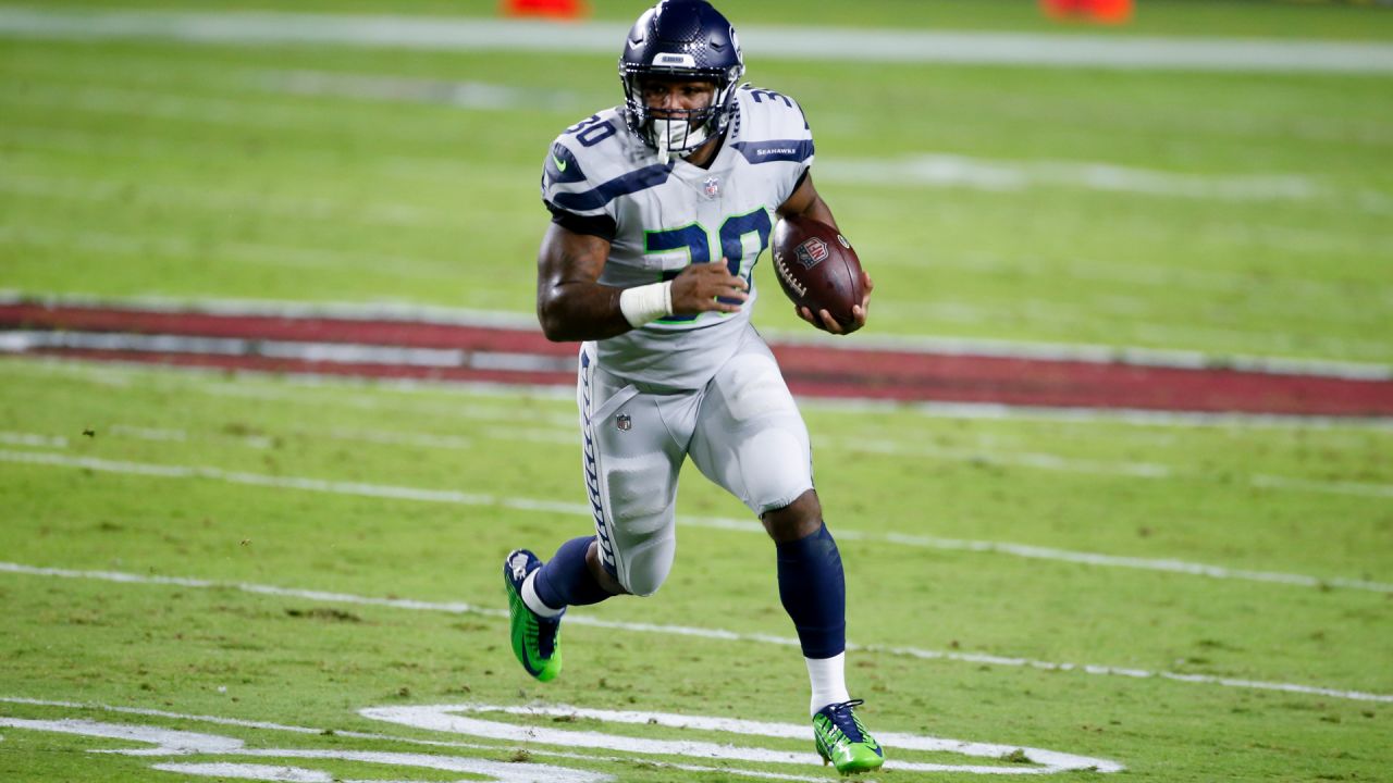 Seattle Seahawks wide receiver DK Metcalf (14) during an NFL football game  against the Denver Broncos, Monday, Sept. 12, 2022, in Seattle, WA. The  Seahawks defeated the Bears 17-16. (AP Photo/Ben VanHouten