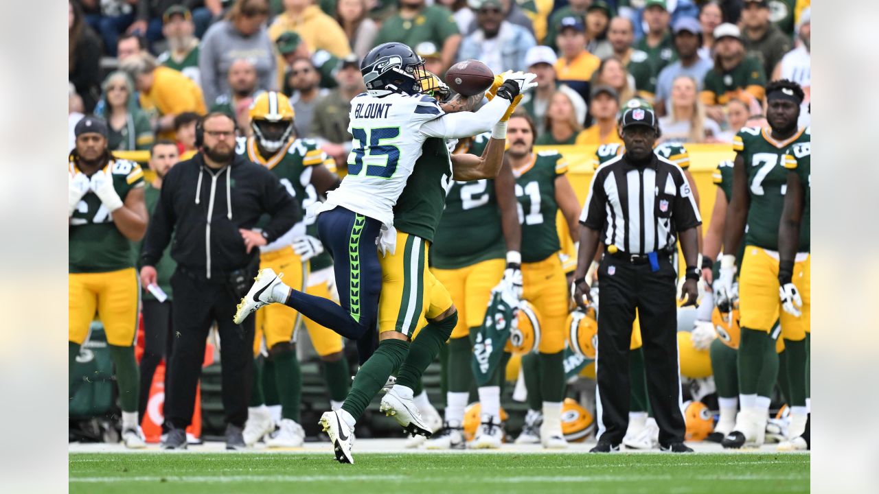 Seattle Seahawks safety Joey Blount (35) celebrates during an NFL