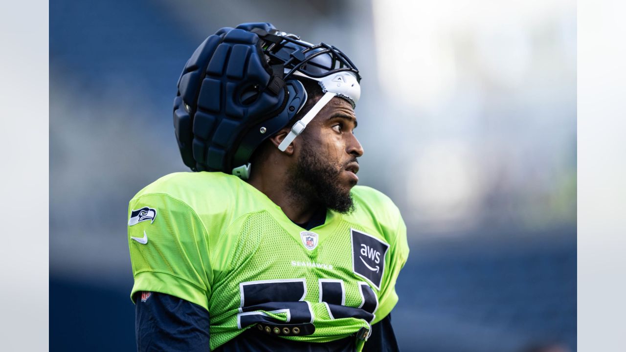 Seattle Seahawks place kicker Jason Myers stands on the field before the NFL  football team's mock game, Friday, Aug. 4, 2023, in Seattle. (AP  Photo/Lindsey Wasson Stock Photo - Alamy