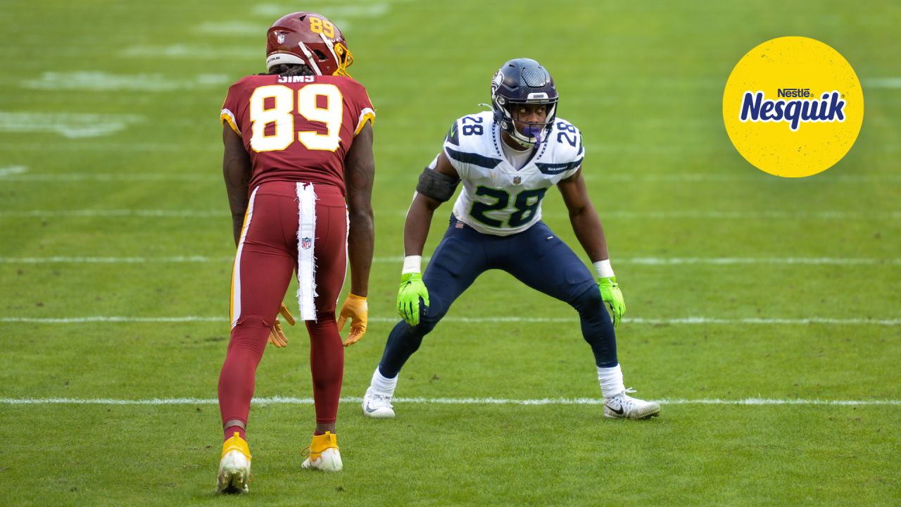 Seattle Seahawks' running back Leon Washington celebrates (33) their 41-36  win over the Super Bowl Defending Champions in the NFC's wild-card playoff  game on Saturday January 8, 2011 at Qwest Field in