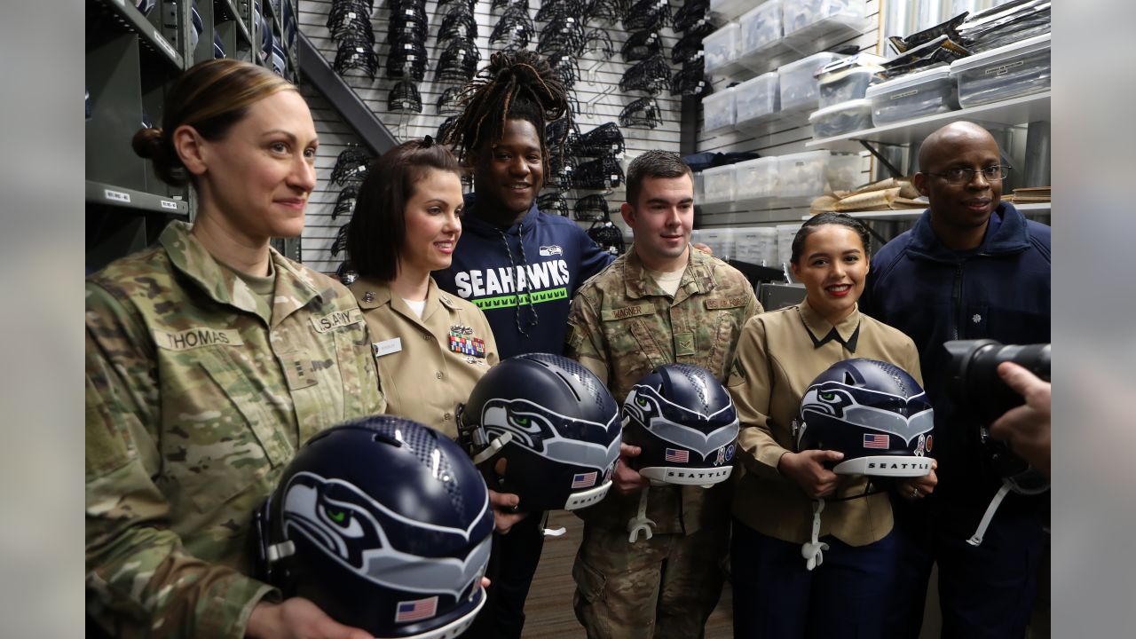 Seahawks, Military Members Place Decals On Helmets Ahead Of Thursday's  Salute To Service Game