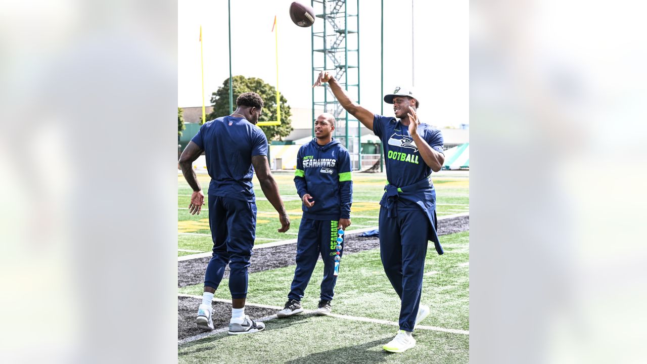 Seattle Seahawks linebacker Jon Rhattigan (59) walks on the field during  minicamp Tuesday, June 6, 2023, at the NFL football team's facilities in  Renton, Wash. (AP Photo/Lindsey Wasson Stock Photo - Alamy