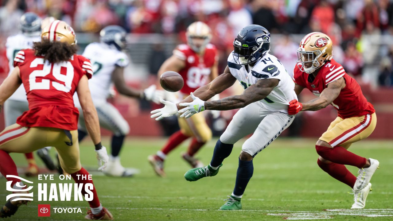 Seattle Seahawks' Jeron Johnson in action in the second half of an NFL  football game, Sunday, Oct. 14, 2012, in Seattle. The Seahawks won 24-23.  (AP Photo/Elaine Thompson Stock Photo - Alamy