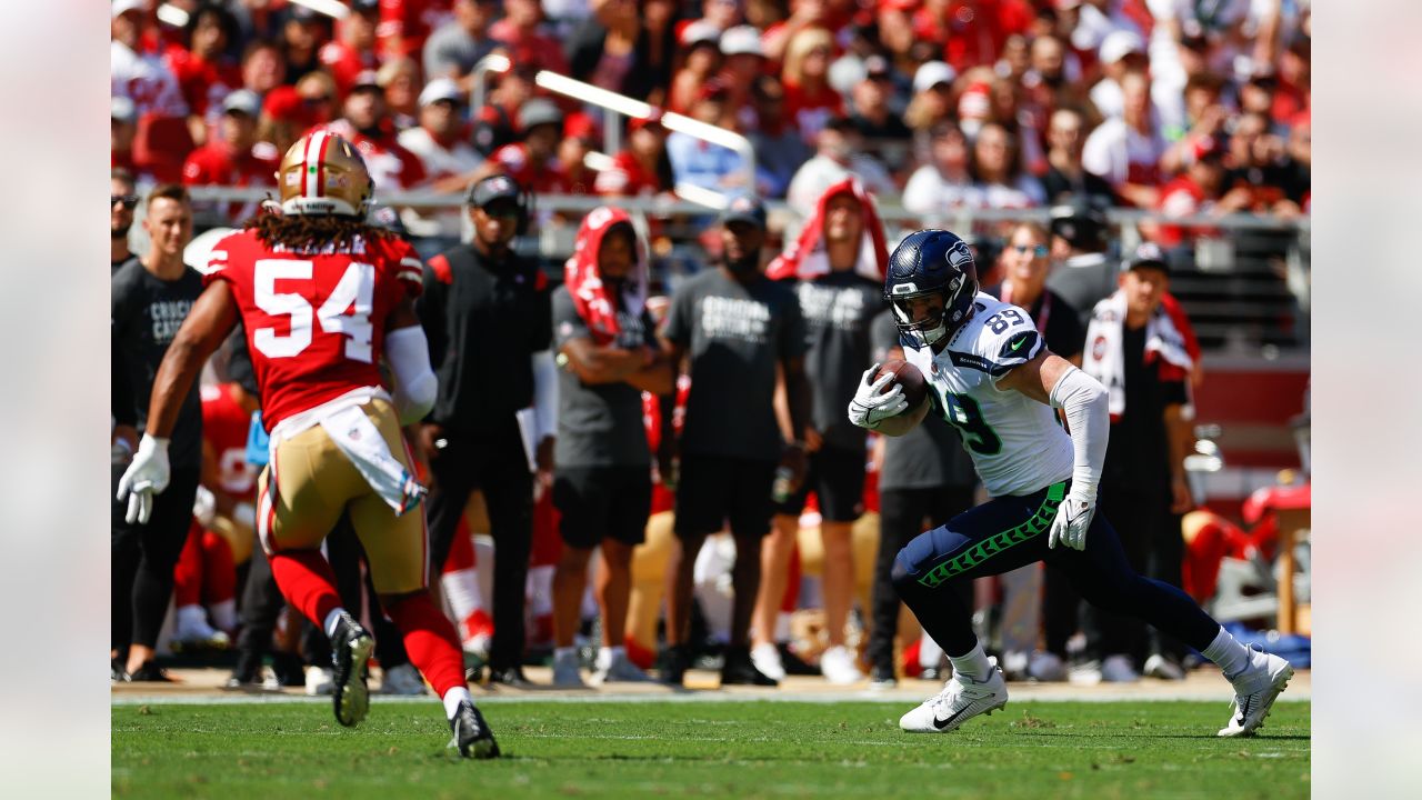 Seattle Seahawks' Duane Brown (76) runs a play during an NFL football game  against the San Francisco 49ers, Sunday, October 3, 2021, in Santa Clara,  Calif. (AP Photo/Scot Tucker Stock Photo - Alamy