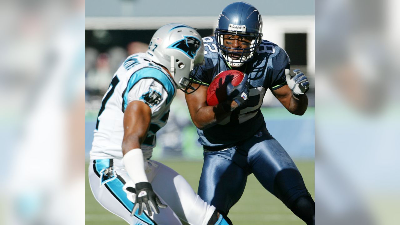 Seattle Seahawks wide receiver Darrell Jackson scores a touchdown against  the Carolina Panthers in the third quarter of the NFC Championship game  Sunday, Jan. 22, 2006 in Seattle. The Seahawks beat the