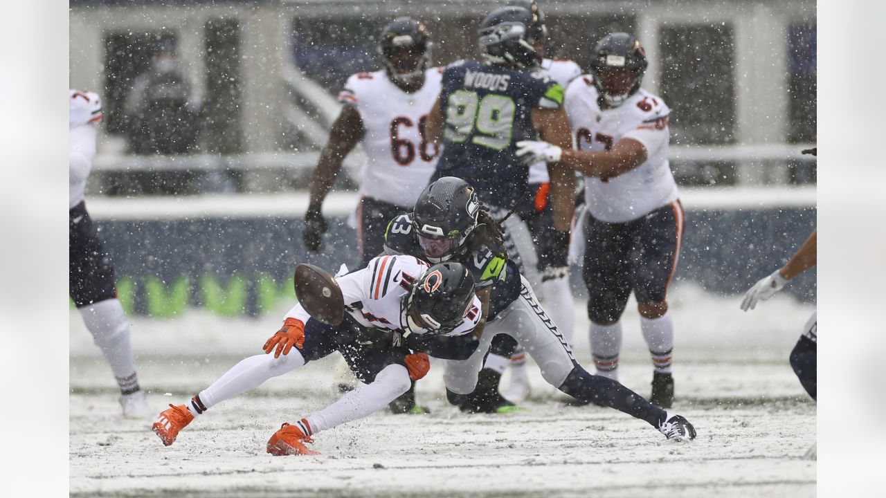 Snow is cleared at Seattle's Lumen Field ahead of Bears vs