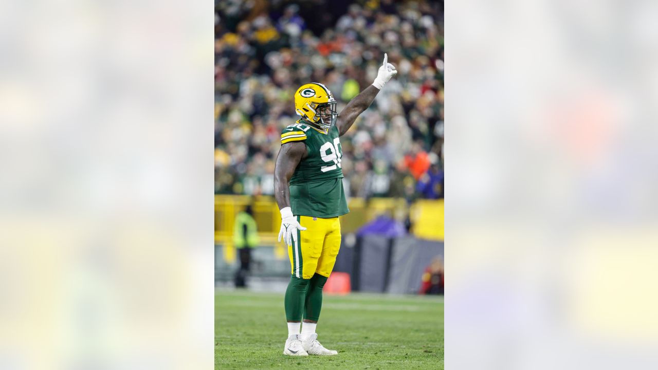 Green Bay Packers defensive tackle Jarran Reed (90) walks on the