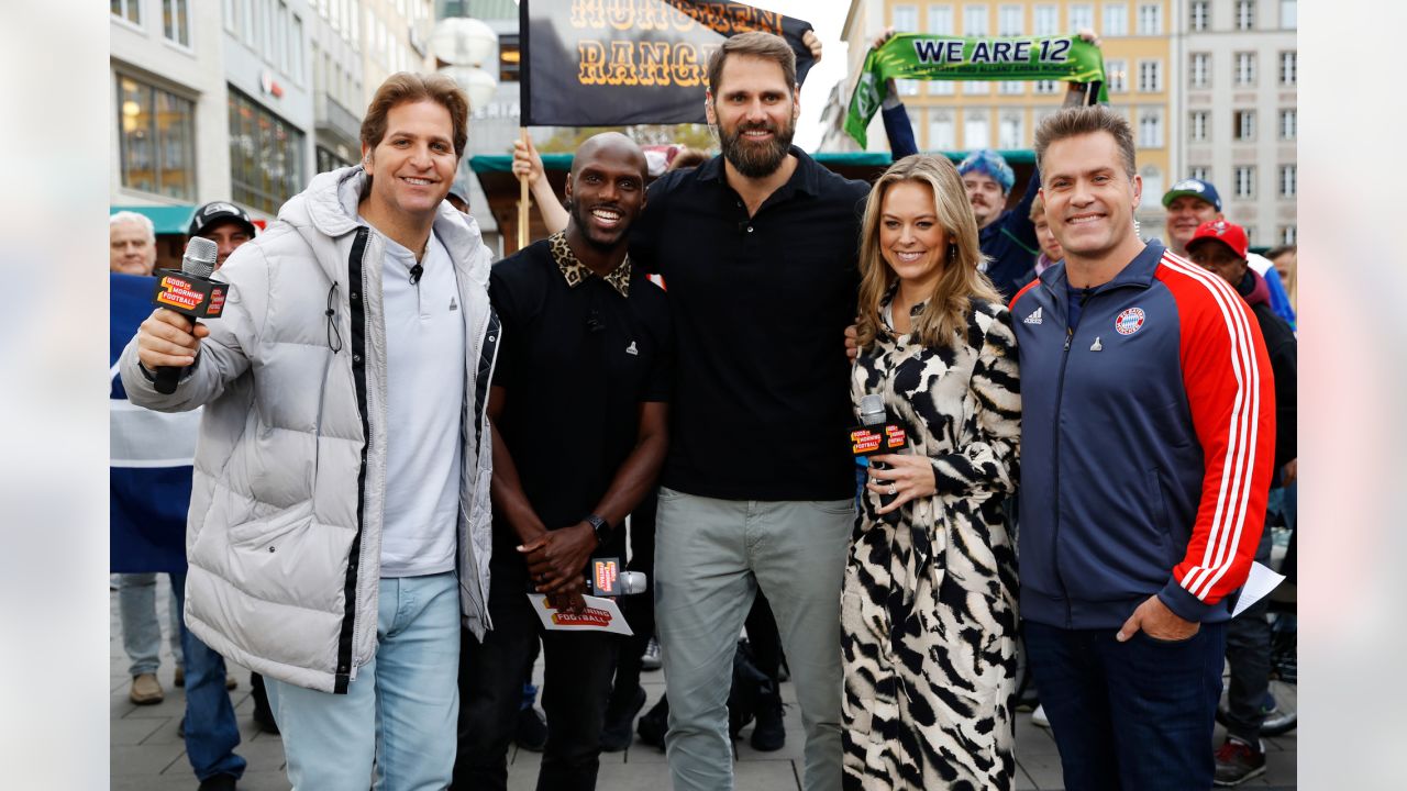 Jamie Erdahl is seen on the set of Good Morning Football in Munich,  Germany, Wednesday, Nov. 9, 2022. (Steve Luciano/AP Images for NFL Stock  Photo - Alamy