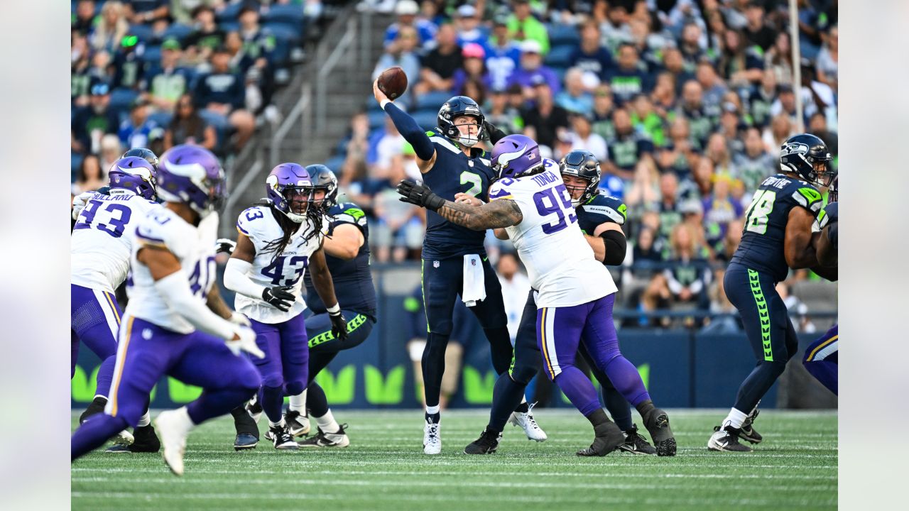 August 18, 2017: A Seattle Seahawk fan before a NFL pre-season game between  the Seattle Seahawks and the Minnesota Vikings. The game was played at  Century Link Field in Seattle, WA. ©