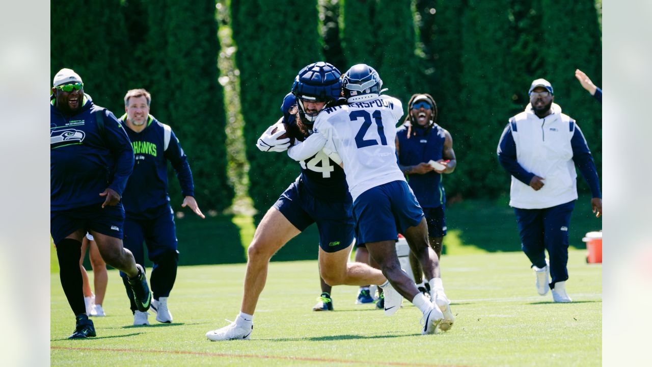 Seattle Seahawks cornerback Michael Jackson (30) tosses a football during  warmups during the NFL football team's training camp, Wednesday, Aug. 9,  2023, in Renton, Wash. (AP Photo/Lindsey Wasson Stock Photo - Alamy