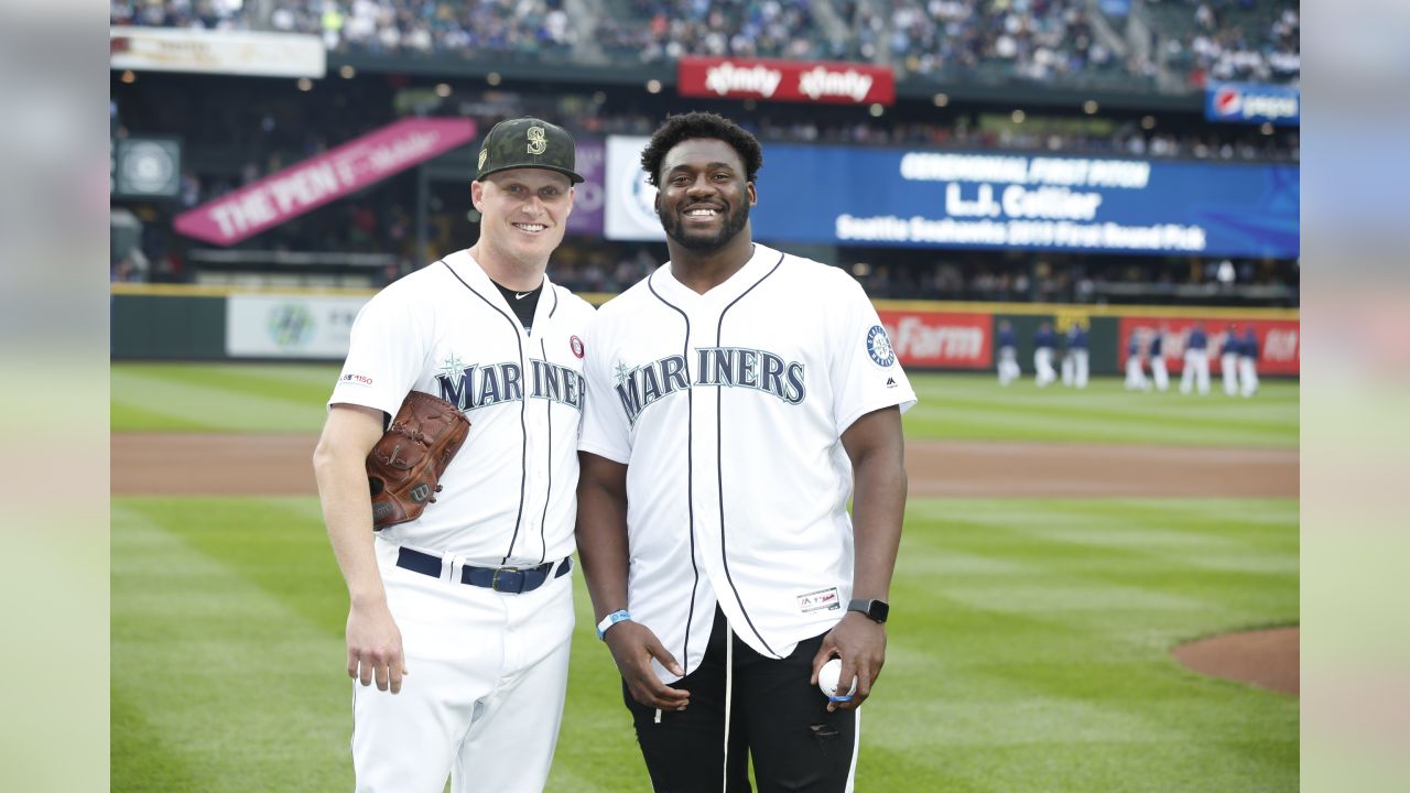 Mic'd Up: Seahawks First Round Draft Pick L.J. Collier Throws Out Mariners  First Pitch 