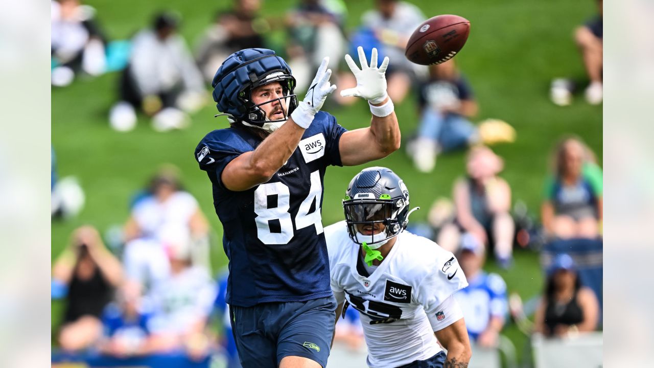 Seattle Seahawks tight end Colby Parkinson (84) during an NFL Preseason  football game against the Chicago