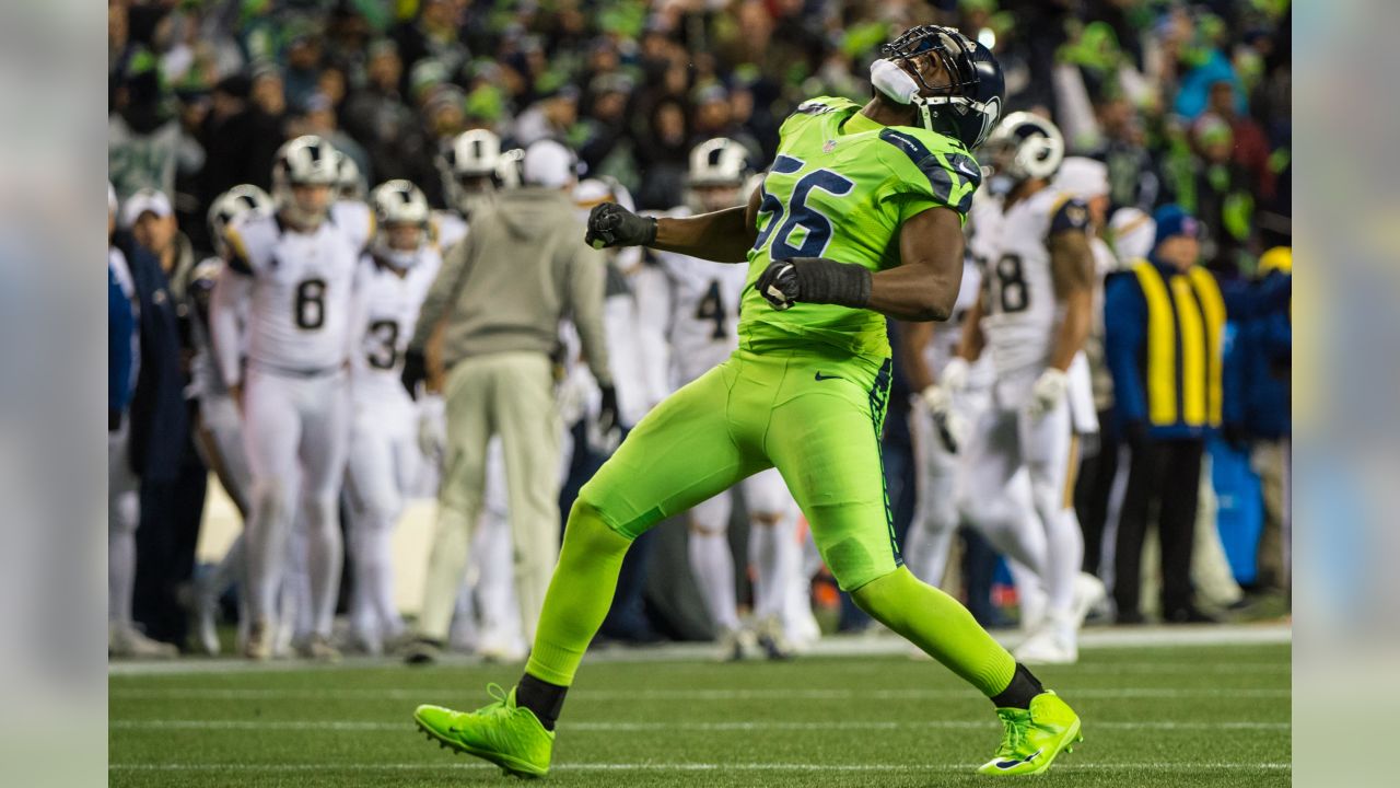 This Sept. 18, 2016 photo Los Angeles Rams' running back Todd Gurley, right  exchanges jersey's with Seattle Seahawks Tyler Lockett after an NFL  football game between the Los Angeles Rams and the