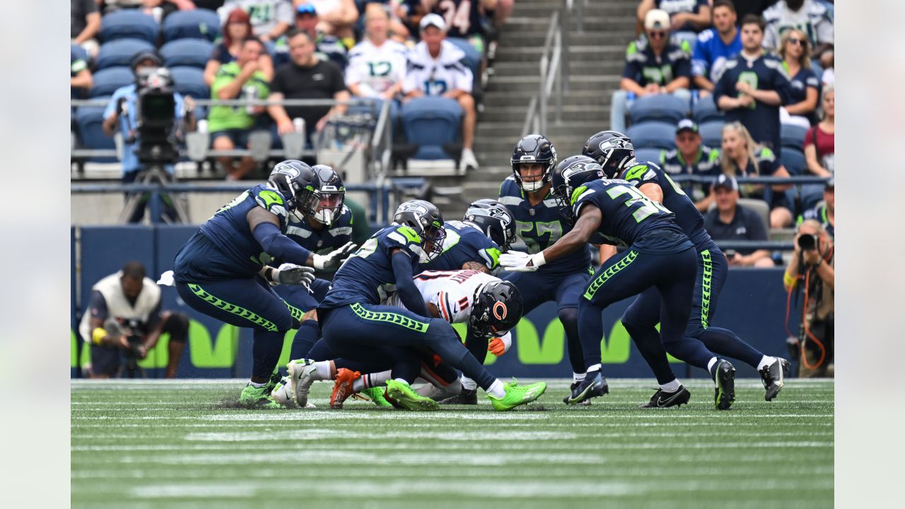 Seattle Seahawks quarterback Jacob Eason (17) scrambles before throwing a  pass in the second half of a preseason NFL football game against the Dallas  Cowboys in Arlington, Texas, Friday, Aug. 26, 2022. (