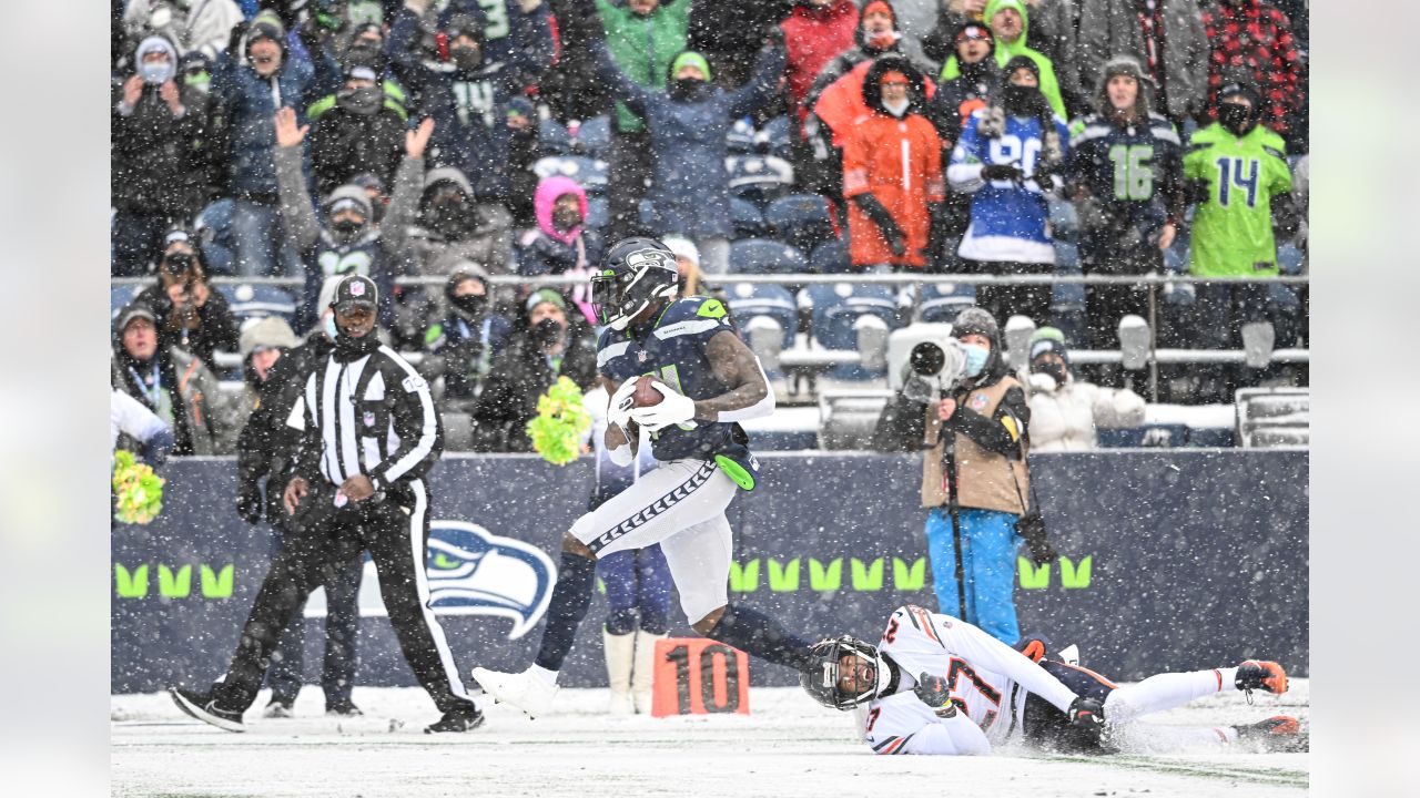 Snow is cleared at Seattle's Lumen Field ahead of Bears vs