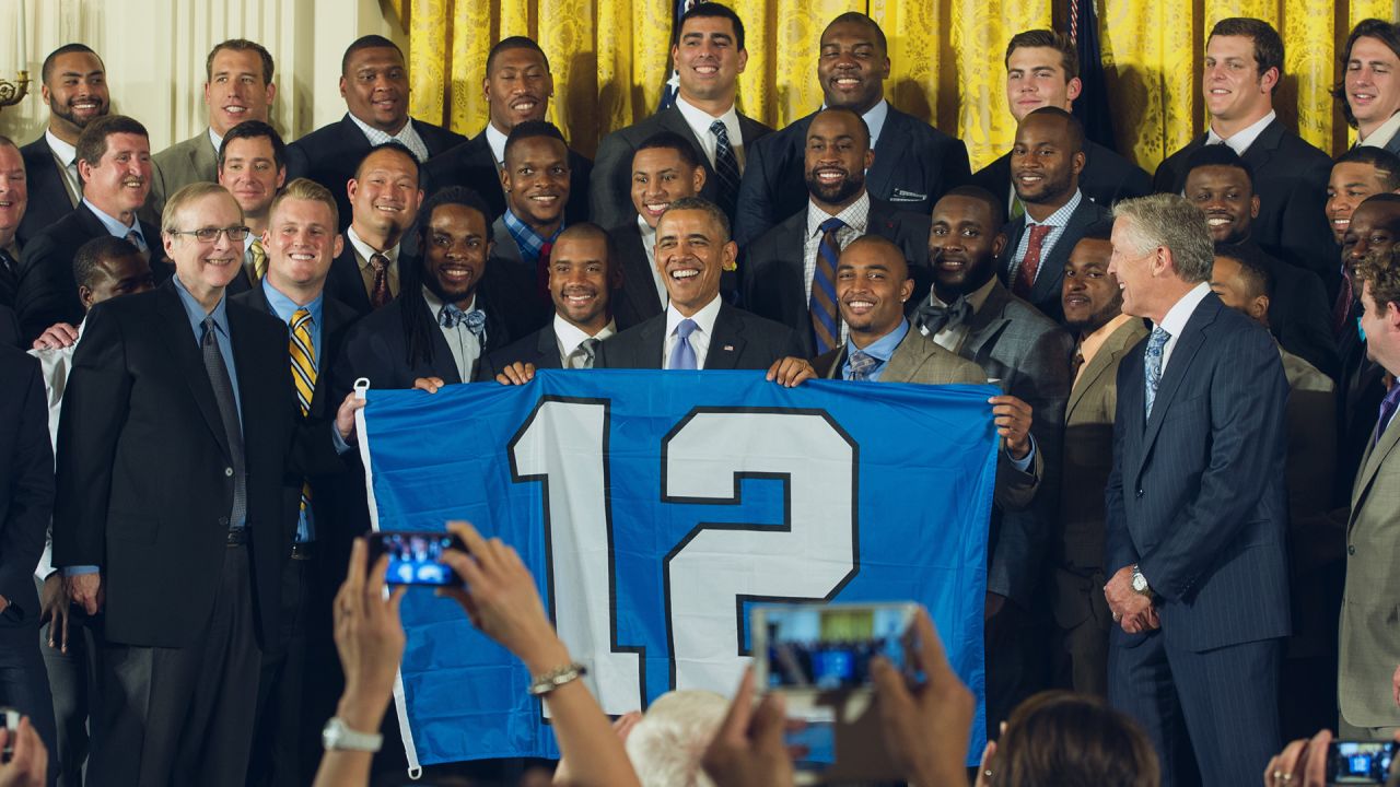 Super Bowl champion Seahawks visit White House