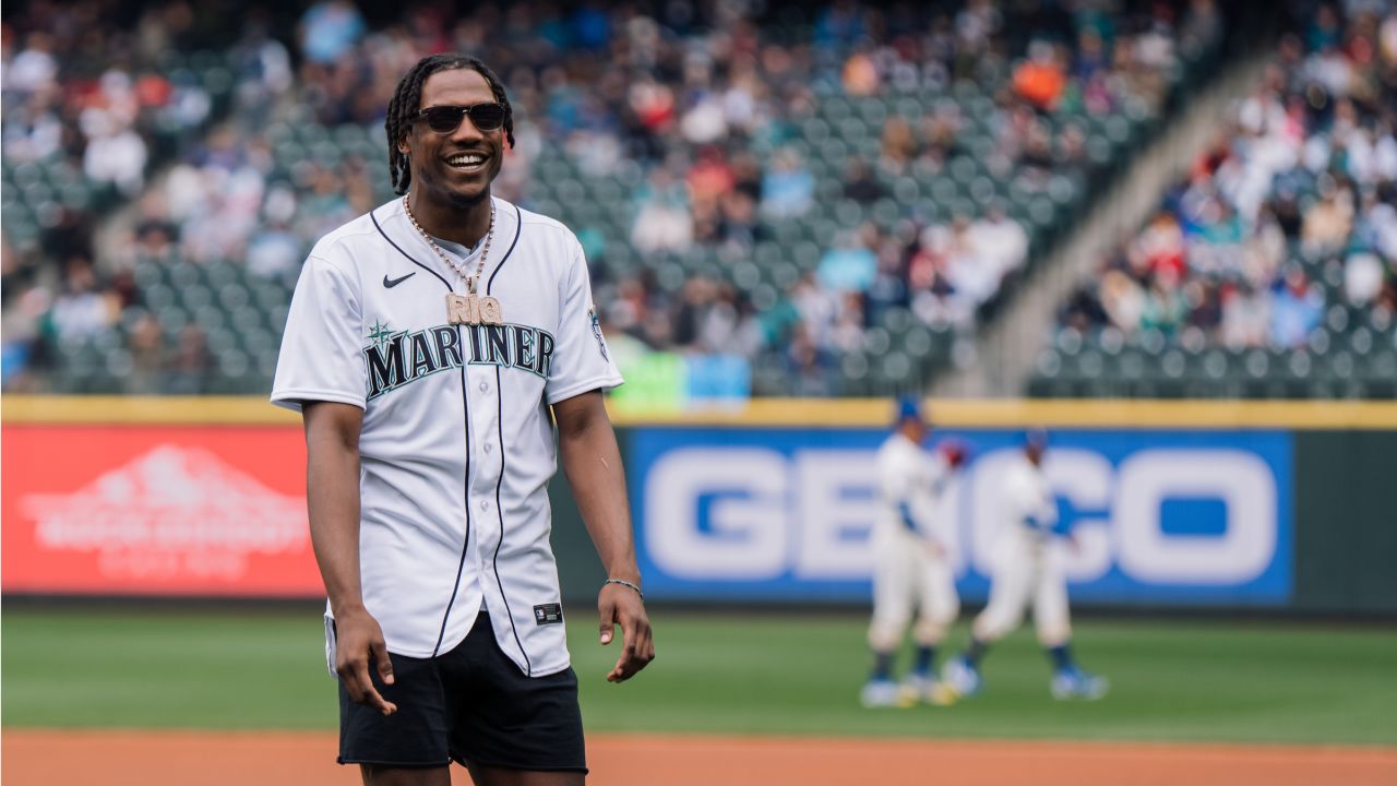 PHOTOS: Tariq Woolen Throws Out The Ceremonial First Pitch At