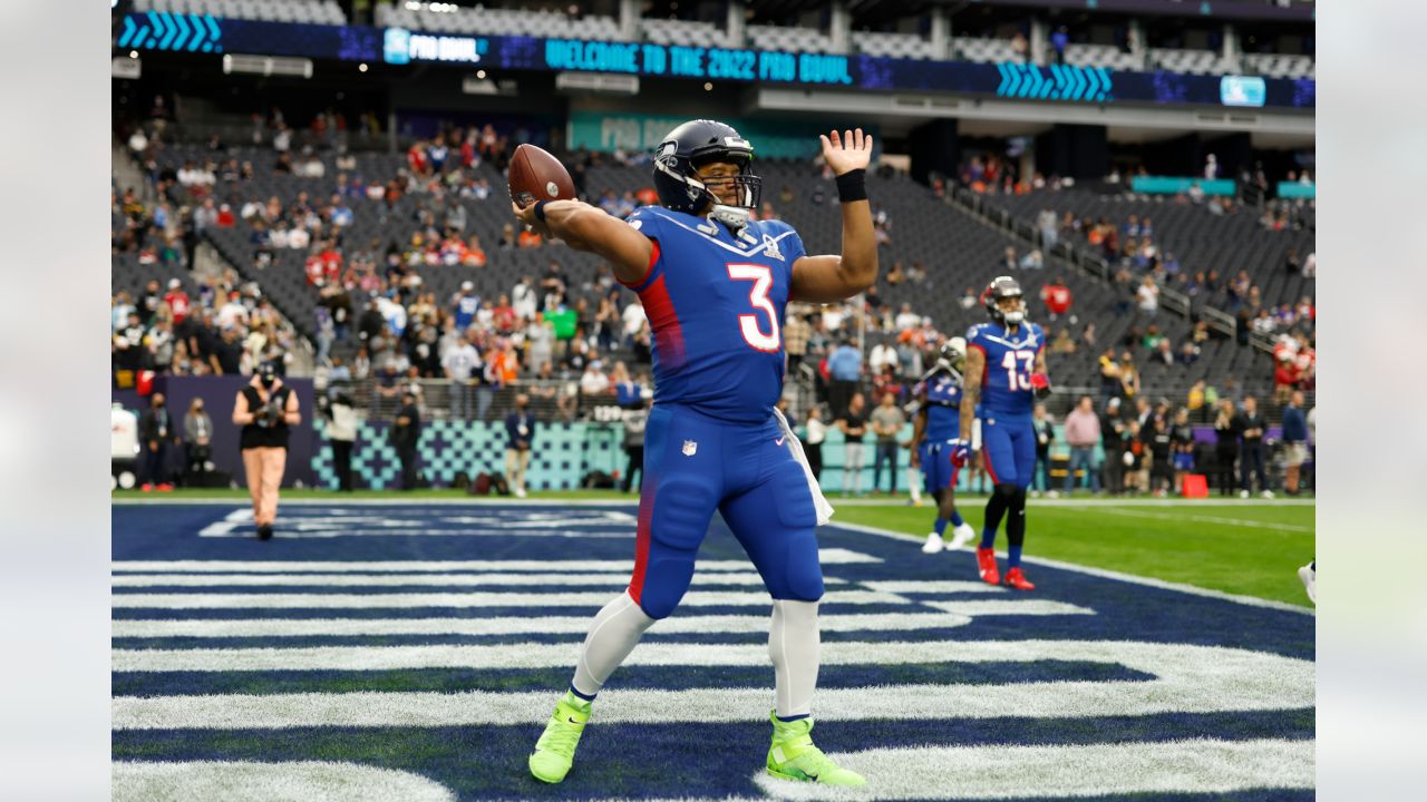 NFC wide receiver CeeDee Lamb (88) of the Dallas Cowboys runs with the ball  during the flag football event at the NFL Pro Bowl, Sunday, Feb. 5, 2023,  in Las Vegas. (AP