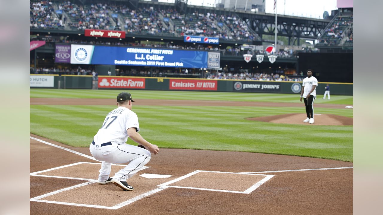 Mic'd Up: Seahawks First Round Draft Pick L.J. Collier Throws Out Mariners  First Pitch 