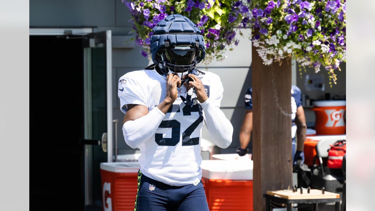 Seattle Seahawks strong safety Ty Okada (39) jogs off the field during the  NFL football team's training camp, Thursday, July 27, 2023, in Renton,  Wash. (AP Photo/Lindsey Wasson Stock Photo - Alamy