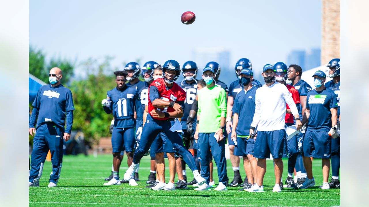 Seattle Seahawks wide receiver John Ursua (15) runs a drill during NFL  football training camp, Thursday, July 25, 2019, in Renton, Wash. (AP  Photo/Ted S. Warren Stock Photo - Alamy