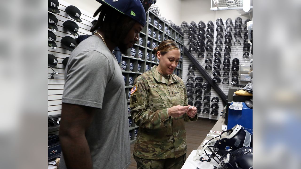 Seahawks, Military Members Place Decals On Helmets Ahead Of Thursday's  Salute To Service Game