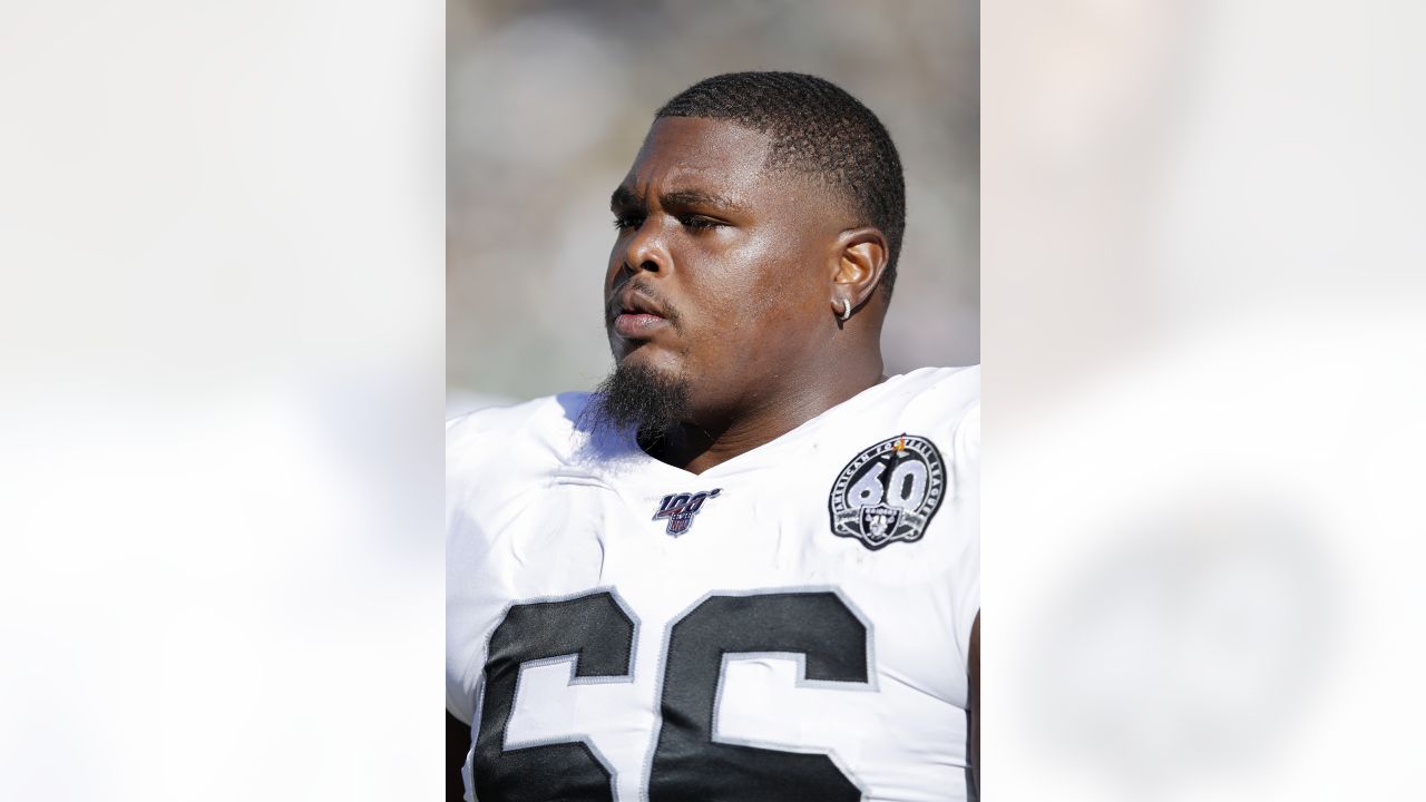 Seattle Seahawks guard Gabe Jackson (66) stands on the field