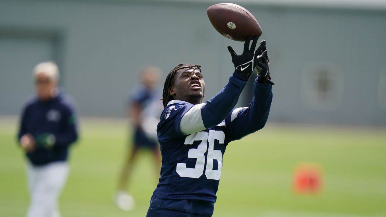 Seattle Seahawks wide receiver Kevin Kassis during NFL football practice  Monday, May 23, 2022, in Renton, Wash. (AP Photo/Ted S. Warren Stock Photo  - Alamy