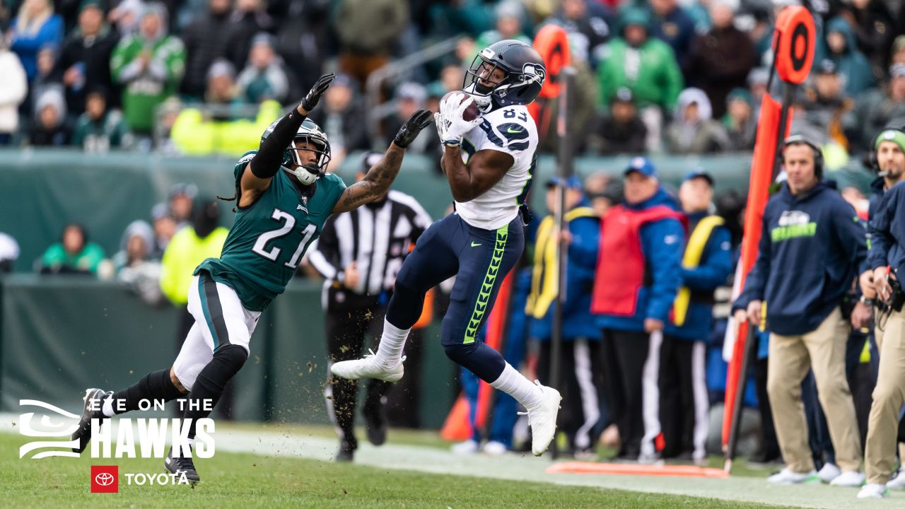 Philadelphia, Pennsylvania, USA. 24th Nov, 2019. Seattle Seahawks  linebacker Mychal Kendricks (56) does an interview on an iPhone following  the NFL game between the Seattle Seahawks and the Philadelphia Eagles at  Lincoln