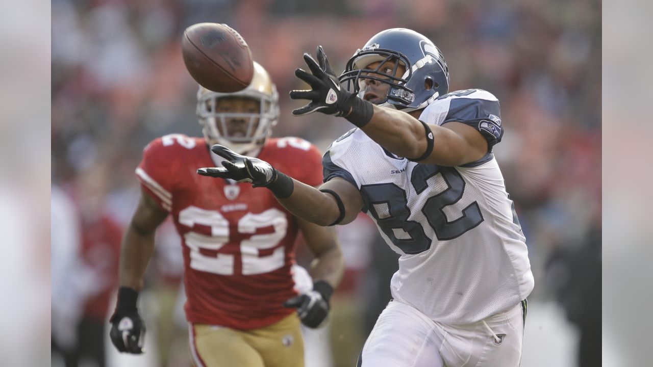 San Francisco 49ers Nate Clements (22) celebrates intercepting a