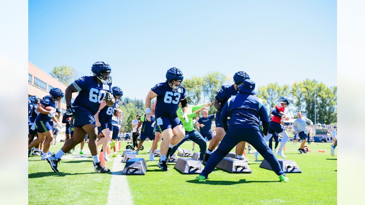 Seattle Seahawks cornerback Coby Bryant holds a football during warmups  before the NFL football team's mock game, Friday, Aug. 4, 2023, in Seattle.  (AP Photo/Lindsey Wasson Stock Photo - Alamy