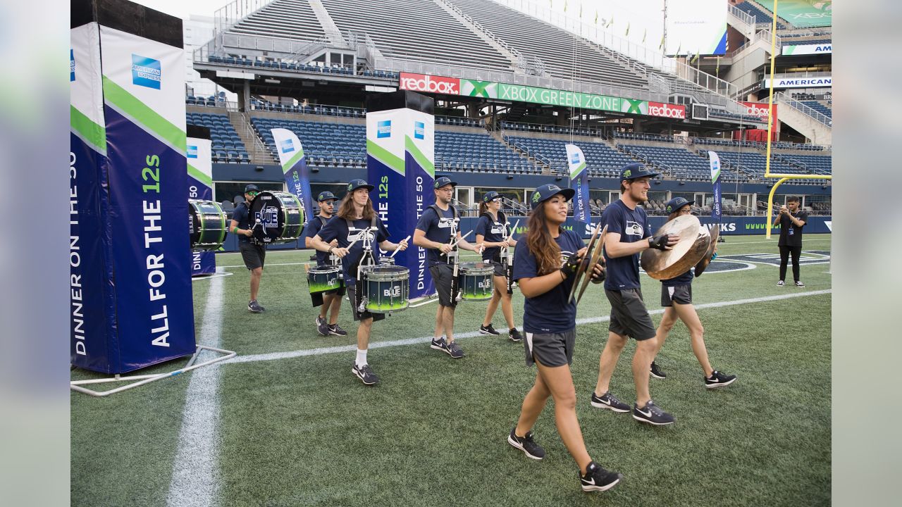 Photos: Seahawks fans eat dinner on the 50-yard line of CenturyLink Field