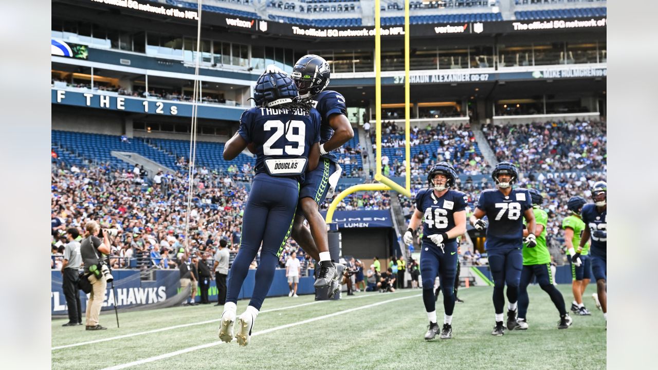 Chicago Bears kicker Cairo Santos (2) talks with Seattle Seahawks kicker  Jason Myers (5) before an NFL football game, Thursday, Aug. 18, 2022, in  Seattle. (AP Photo/Caean Couto Stock Photo - Alamy