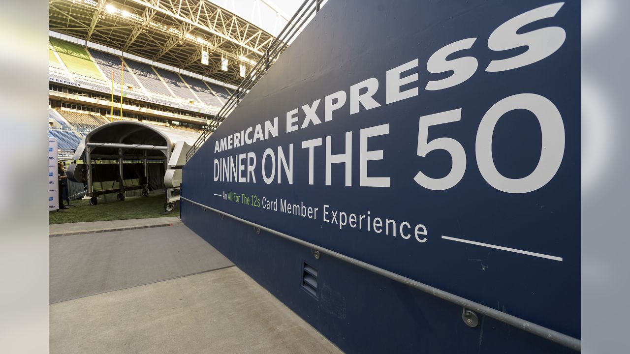 Photos: Seahawks fans eat dinner on the 50-yard line of CenturyLink Field