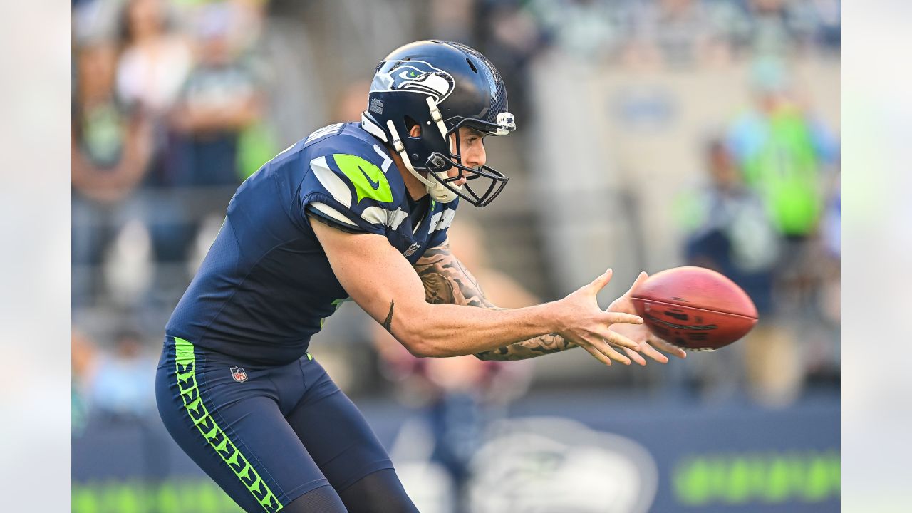 Seattle Seahawks safety Jerrick Reed II (32) celebrates during an NFL  pre-season football game against the Minnesota Vikings, Thursday, Aug. 10,  2023 in Seattle. (AP Photo/Ben VanHouten Stock Photo - Alamy