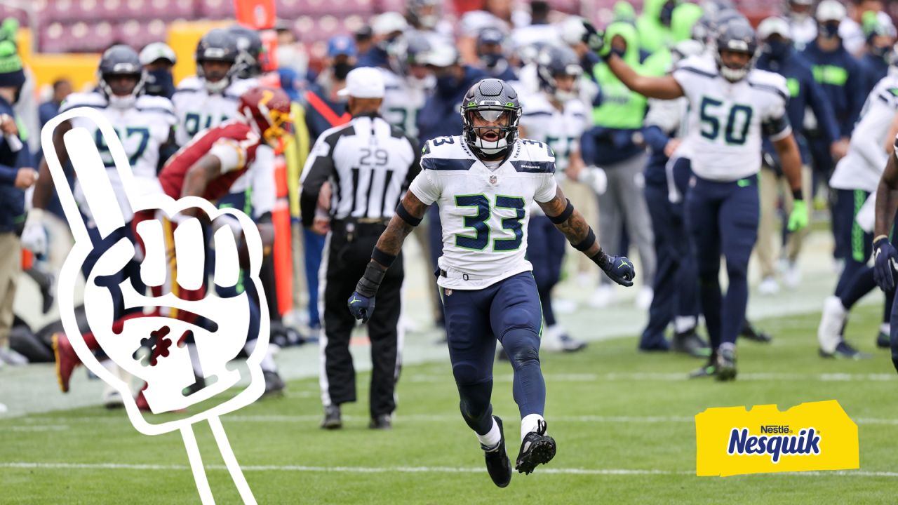 Seattle Seahawks' running back Leon Washington celebrates (33) their 41-36  win over the Super Bowl Defending Champions in the NFC's wild-card playoff  game on Saturday January 8, 2011 at Qwest Field in