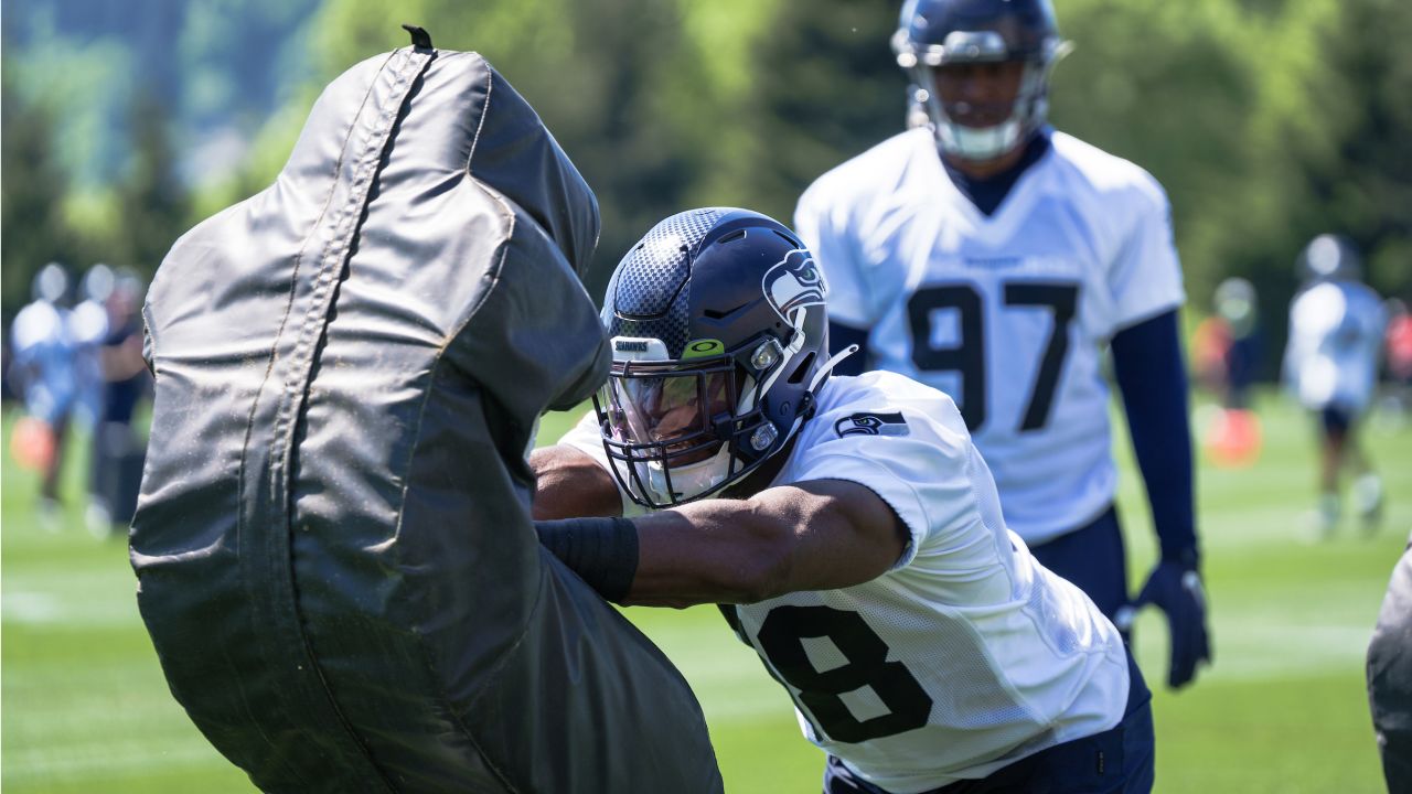 Seattle Seahawks nose tackle Cameron Young (93) walks onto the field during  minicamp Tuesday, June 6, 2023, at the NFL football team's facilities in  Renton, Wash. (AP Photo/Lindsey Wasson Stock Photo - Alamy