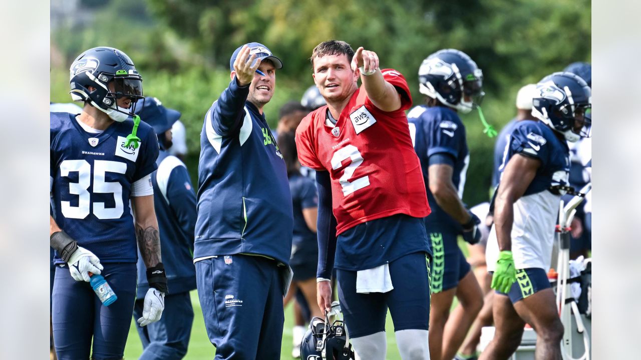 Seattle Seahawks wide receiver Jake Bobo (19) runs with the ball