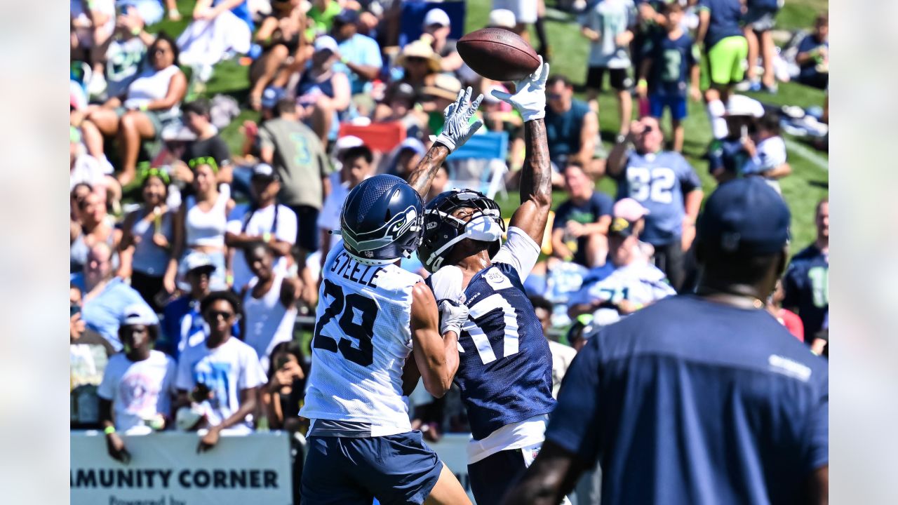 Seattle Seahawks linebacker Cam Bright (42) walks on the field during the  NFL football team's training camp, Thursday, July 27, 2023, in Renton,  Wash. (AP Photo/Lindsey Wasson Stock Photo - Alamy