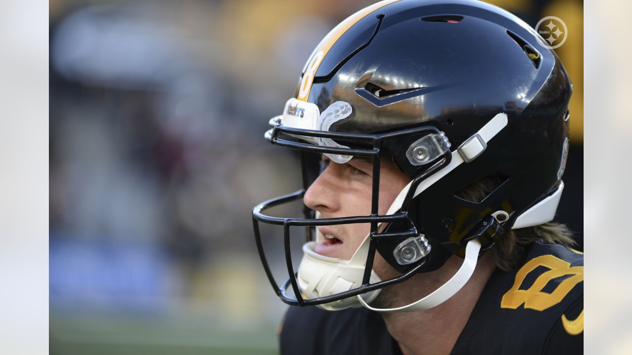 PITTSBURGH, PA - NOVEMBER 20: A photo of a Cincinnati Bengals Color Rush  helmet during the national football league game between the Cincinnati  Bengals and the Pittsburgh Steelers on November 20, 2022