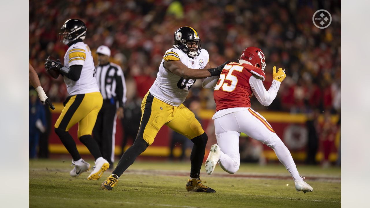 Pittsburgh Steelers offensive tackle Dan Moore Jr. (65) lines up