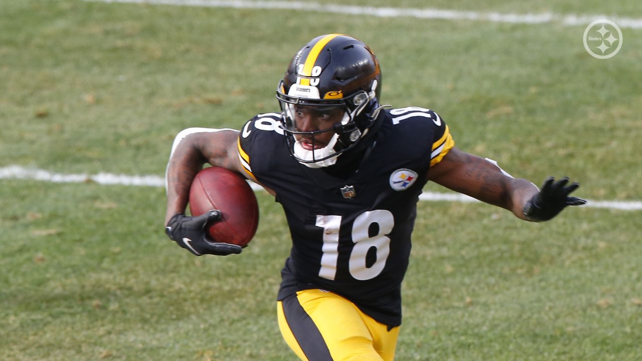 Pittsburgh Steelers wide receiver Diontae Johnson (18) returns to