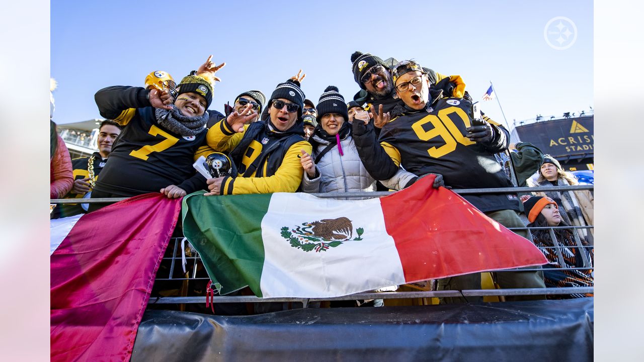 Raiders fans celebrate after beating the Pittsburgh Steelers at Heinz Field  during an NFL footb …